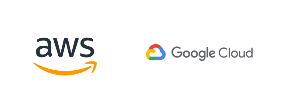 AWS and Google Cloud logos